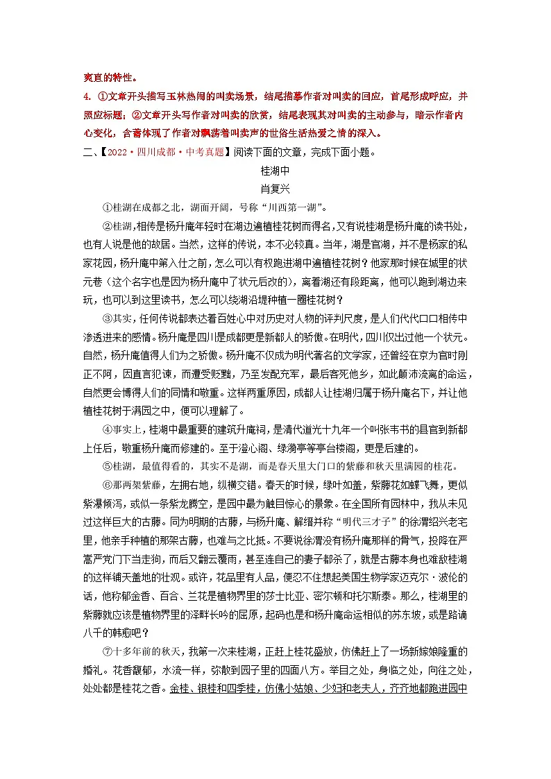 中考二轮复习真题练——B卷散文阅读篇（解析版）第3页