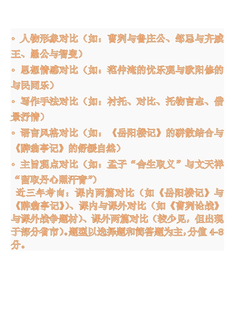 中考语文一轮复习：常考知识点专项专题19 课内外文言文对比阅读第2页
