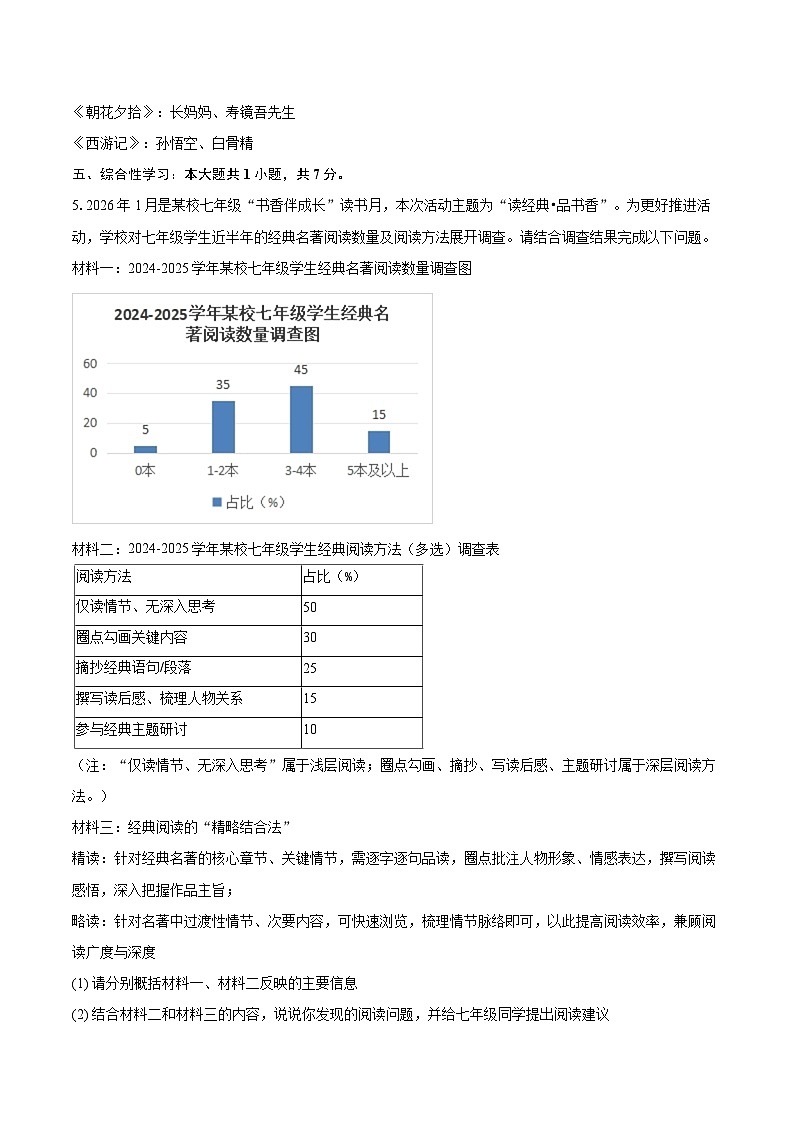 2025-2026学年河南省南阳市镇平县七年级（上）期末语文试卷(含详细答案解析)第2页