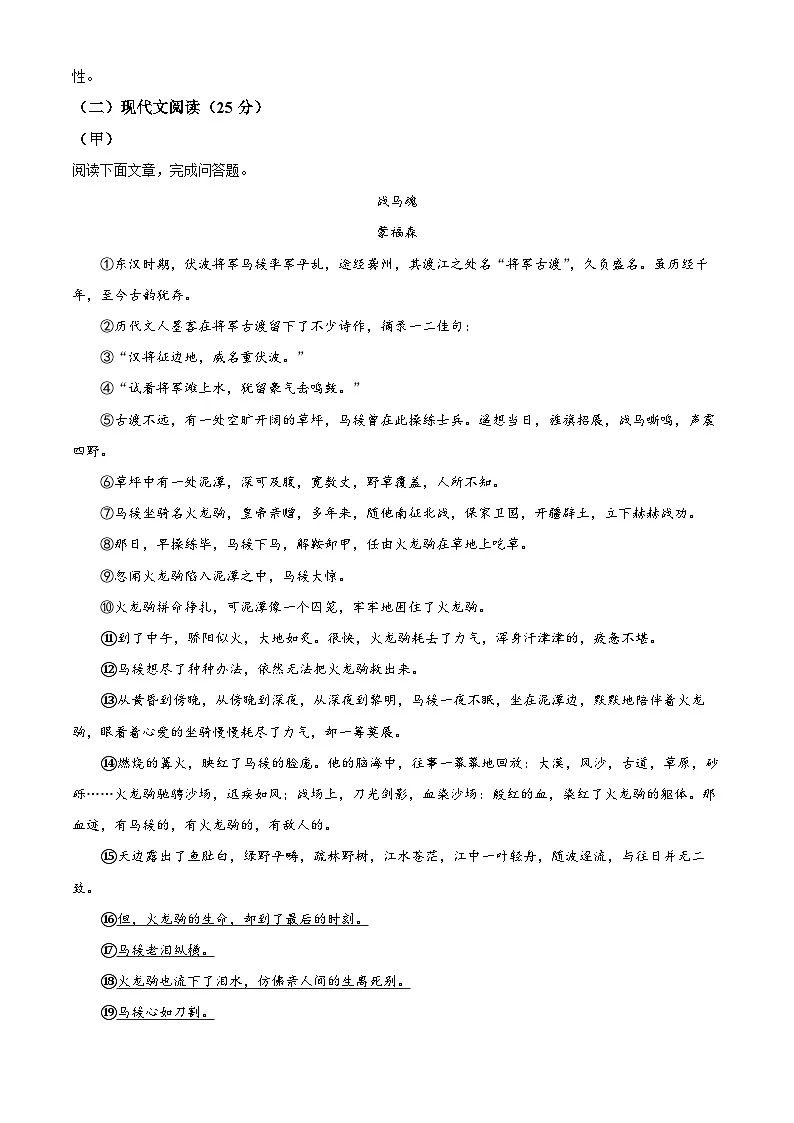 吉林省吉林市永吉县2025-2026学年九年级上学期期末语文试题第3页