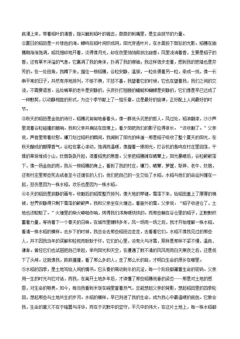 2025-2026学年四川省泸州市龙马潭区七年级（上）期末语文试卷(含详细答案解析)第3页