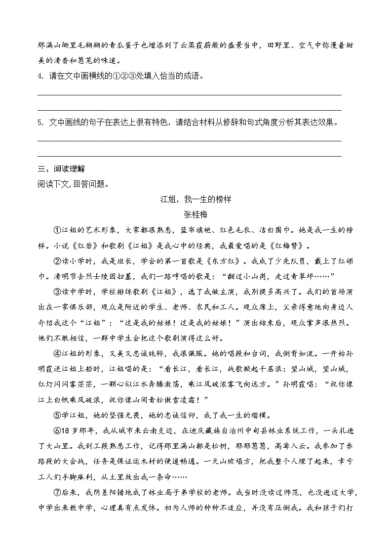 15 青春之光（课课练）统编版语文七年级下册教案设计第2页