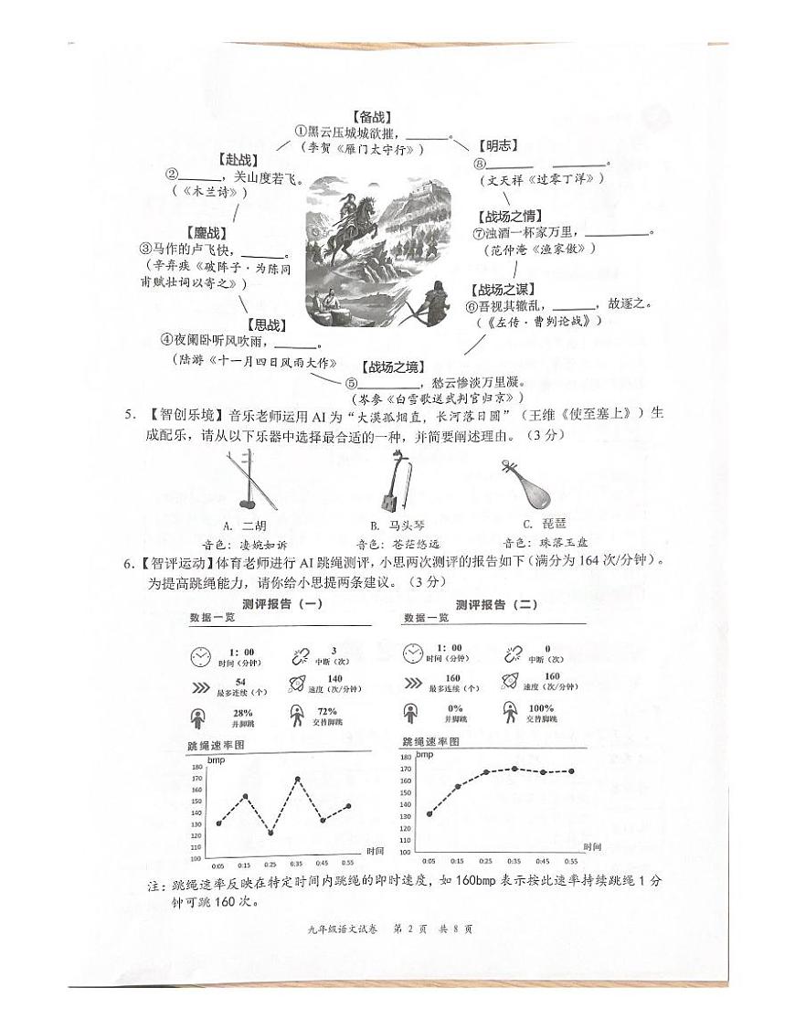 2025年深圳市龙华区中考二模语文试卷含答案第2页