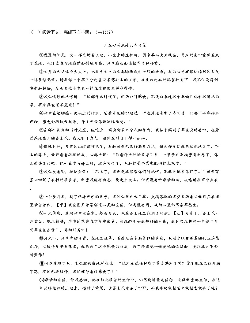 河南省洛阳市2025_2026学年七年级上学期期中考试语文试题（文字版，含答案）第3页