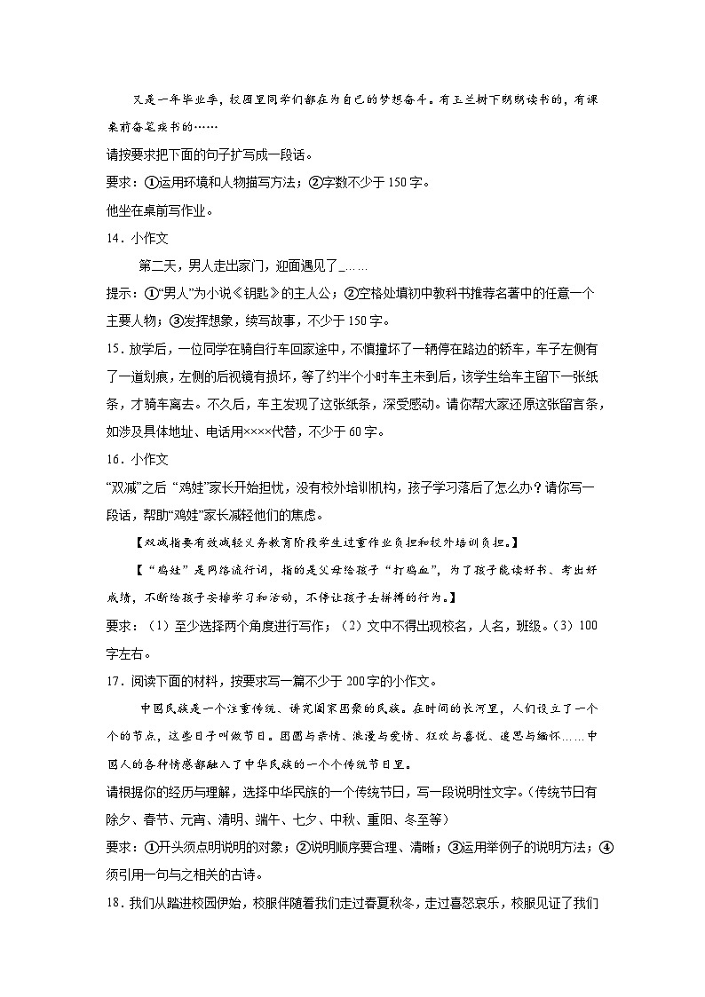 小作文-2026年中考语文一轮复习讲练（技巧 审题 立意 范文 答案详解）全国通用第3页