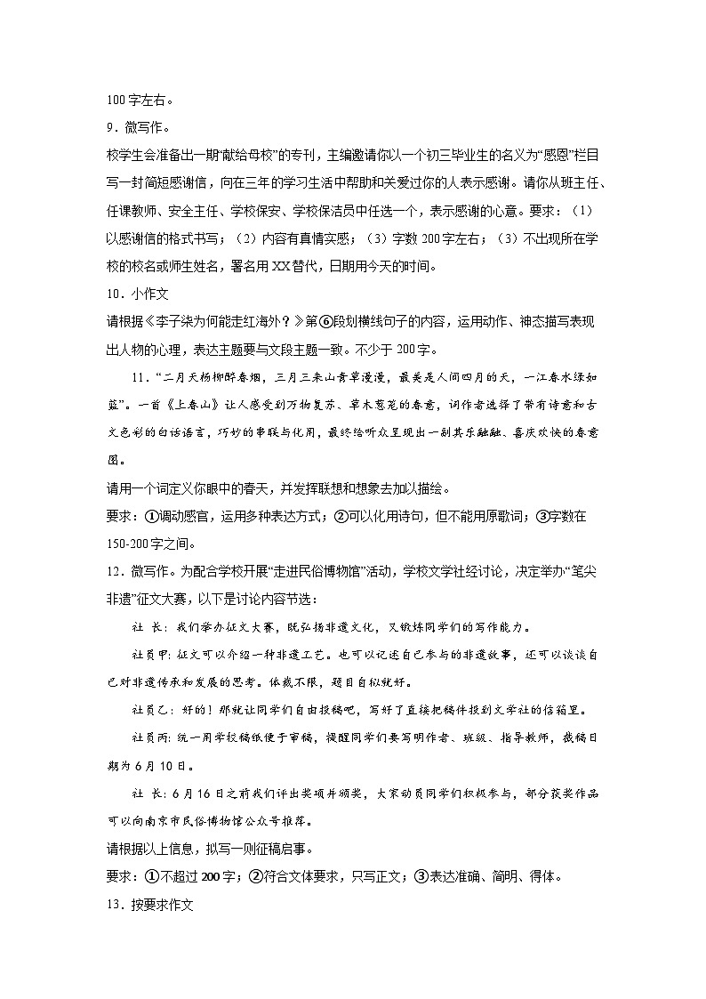 小作文-2026年中考语文一轮复习讲练（技巧 审题 立意 范文 答案详解）全国通用第2页