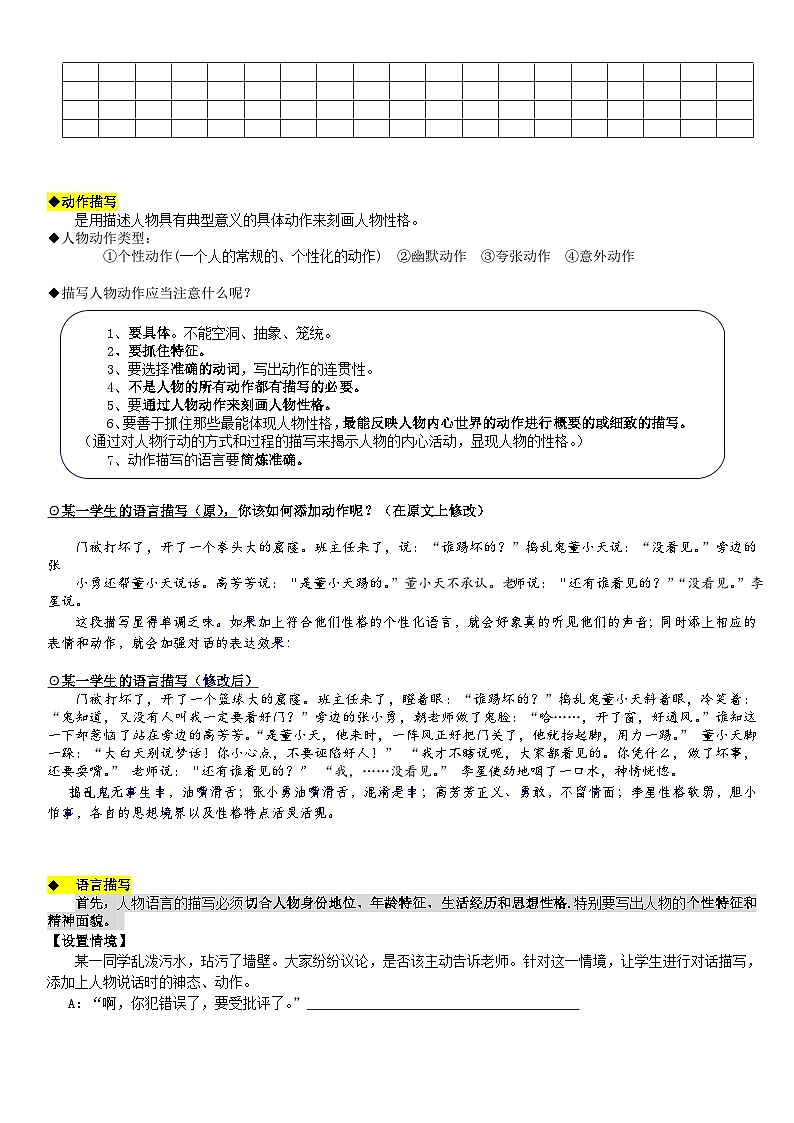 中考语文第一轮复习作文知识点第2讲 如何写写人作文（1）（含答案无范文）第3页