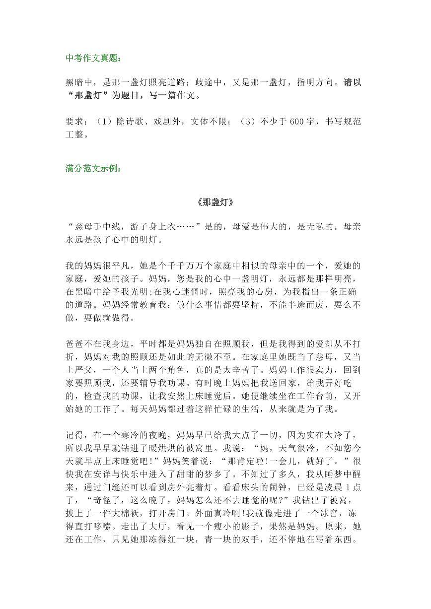 中考语文第一轮复习满分作文汇总知识点第3页