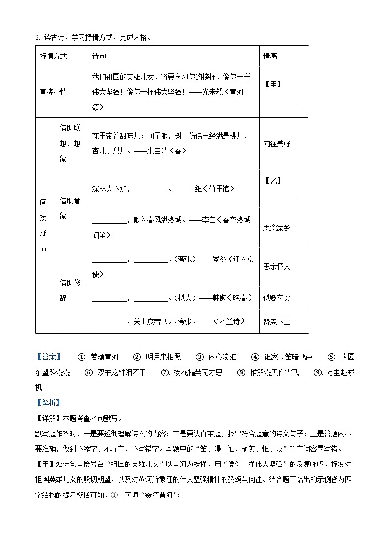 精品解析：浙江省杭州市高桥教育集团2024-2025学年七年级下学期期中语文试题（解析版）第3页