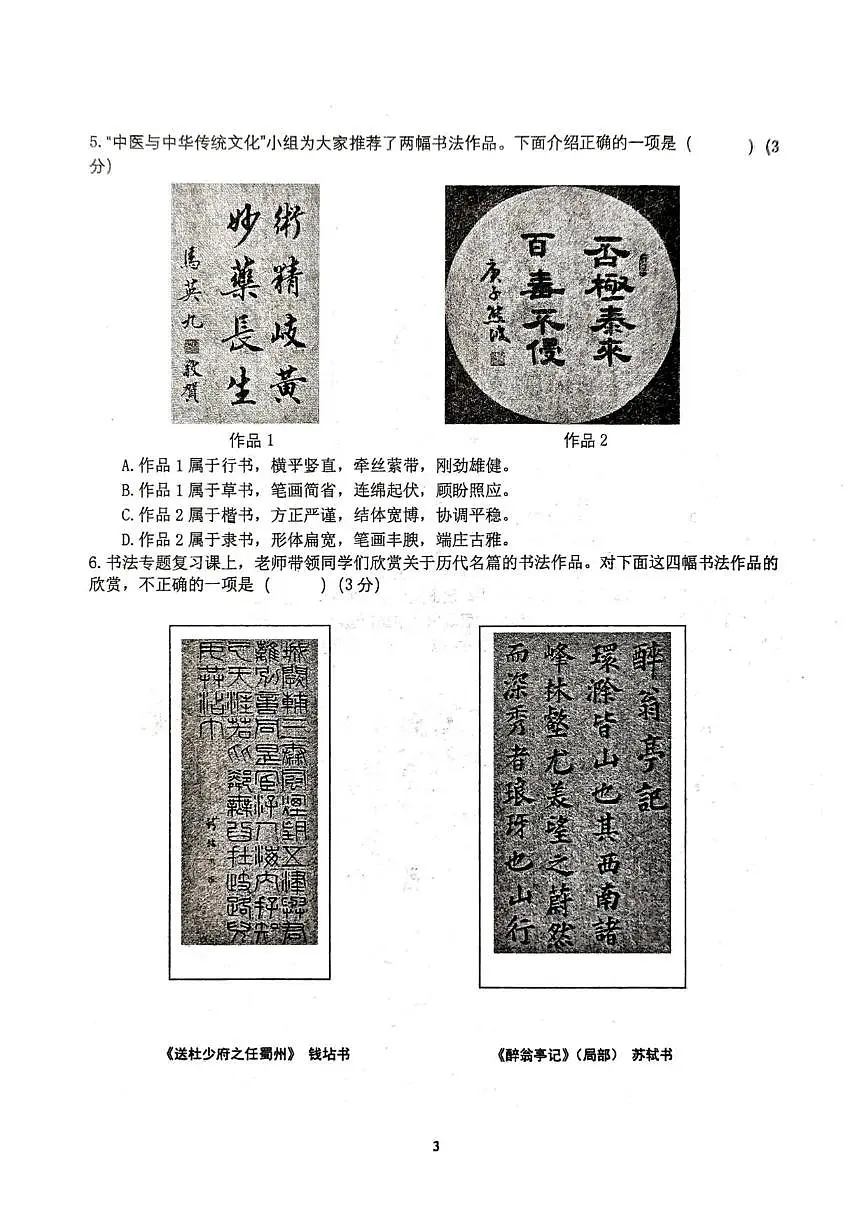 北京师范大学附属中学2025-2026学年九年级上学期统练十二语文试卷（无答案）第3页