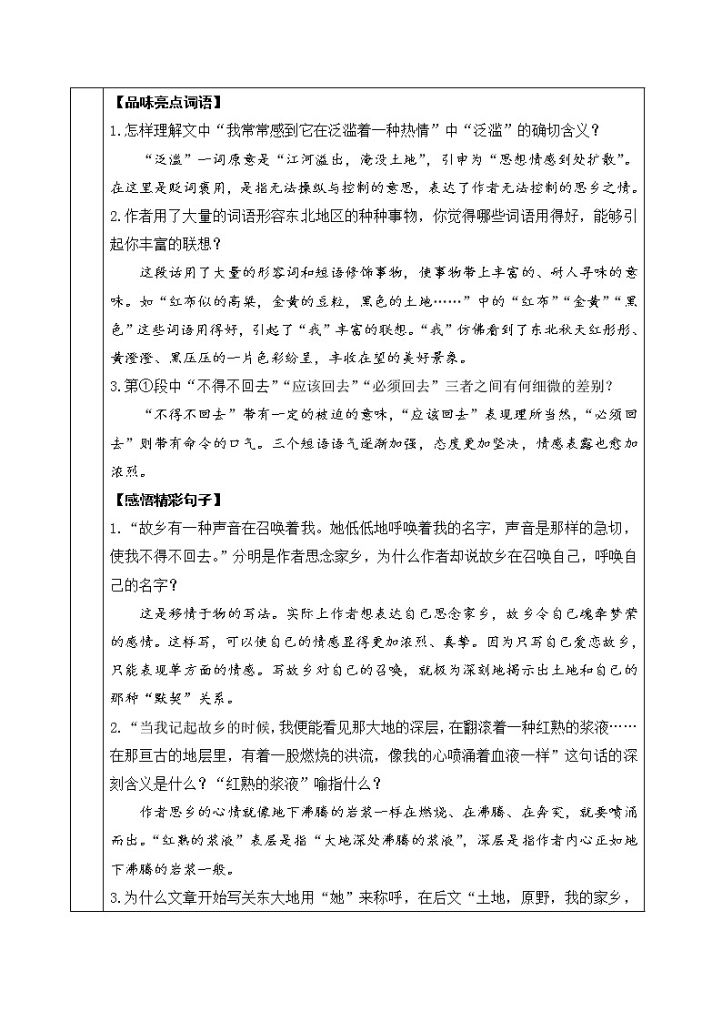 7《土地的誓言》教案第3页