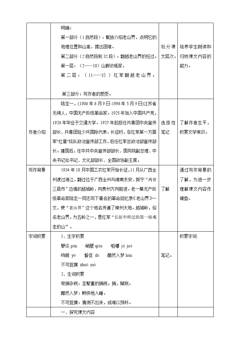 第6课《老山界》教学设计02
