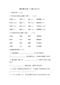 初中语文人教版九年级下期末测试题