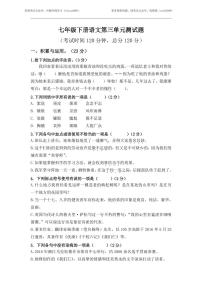 初中人教部编版第三单元单元综合与测试巩固练习