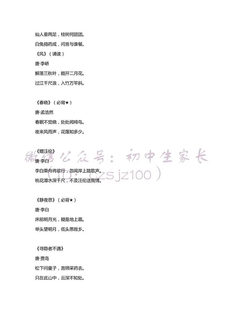 江苏中考语文复习之1—12年级语文必背的208篇古诗文汇总 学案02