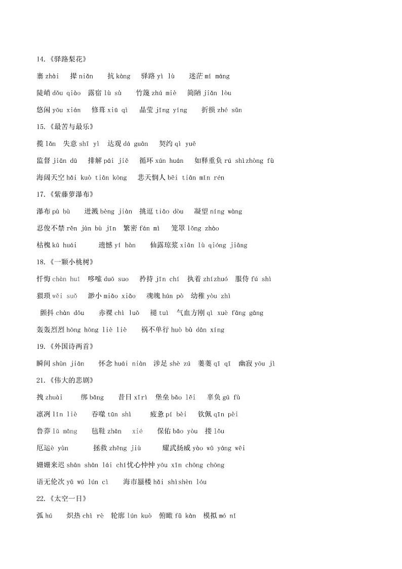 2020年七年级语文下学期期末考点读读写写词语解释汇编 试卷03