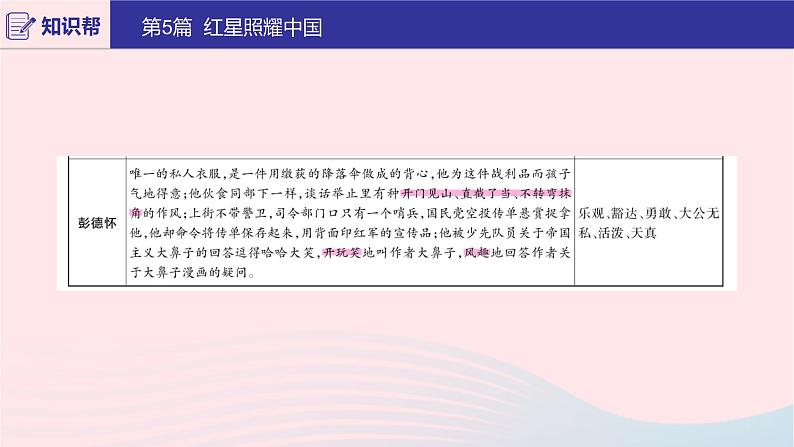 2020版中考语文第二部分积累与运用（常考名著通关）第5篇红星照耀中国课件第6页