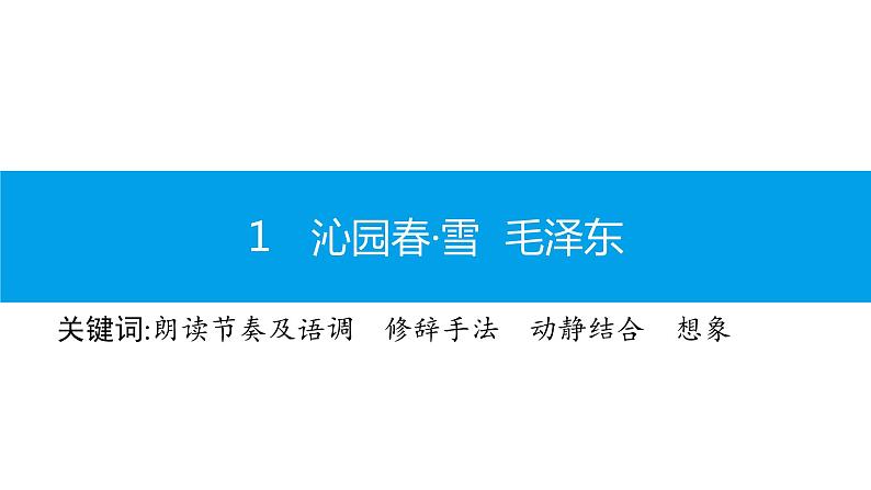 （2020年秋）人教版九年级上语文第1课  沁园春·雪 课件教案练习01