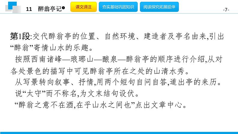 （2020年秋）人教版九年级上语文第12课  醉翁亭记 课件教案练习07