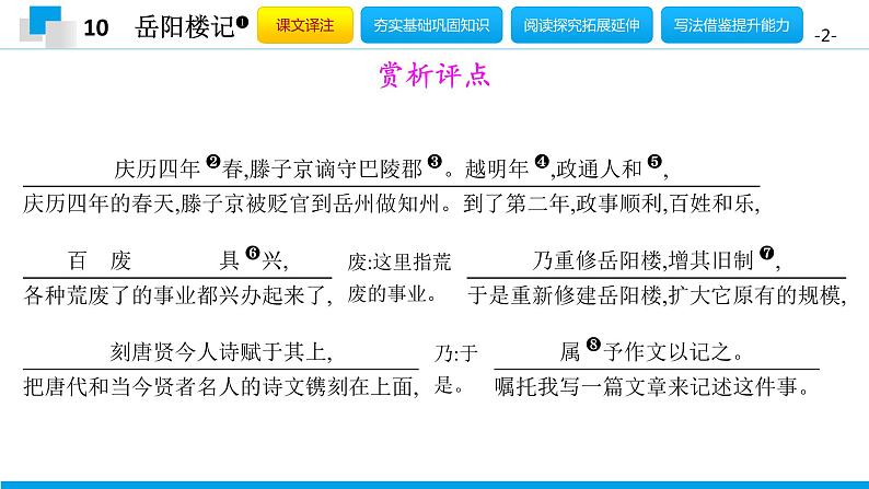 （2020年秋）人教版九年级上语文第11课  岳阳楼记 课件教案练习02