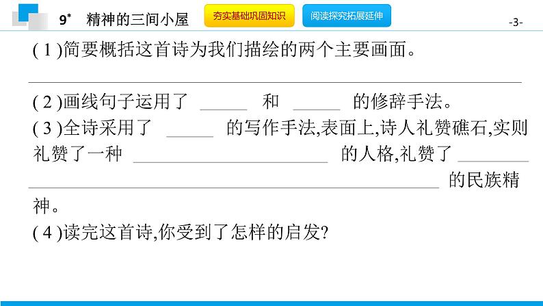 （2020年秋）人教版九年级上语文第10课  精神的三间小屋 课件教案练习03