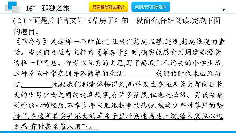 （2020年秋）人教版九年级上语文第17课  孤独之旅 课件教案练习06