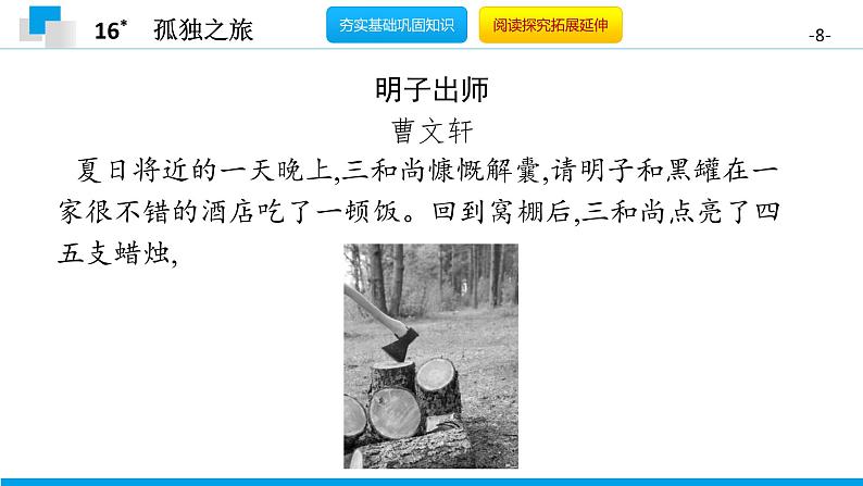 （2020年秋）人教版九年级上语文第17课  孤独之旅 课件教案练习08