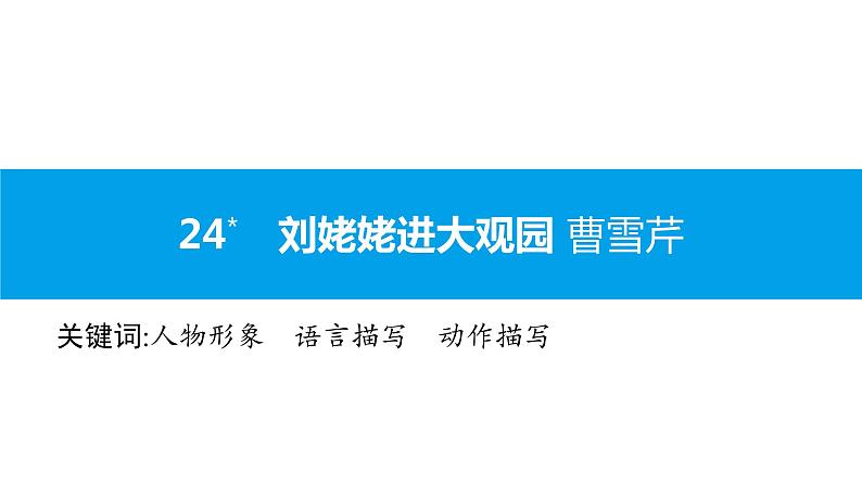（2020年秋）人教版九年级上语文第25课  刘姥姥进大观园 课件教案练习01