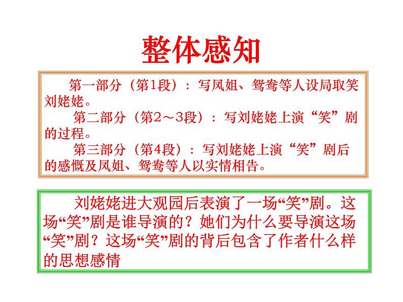 （2020年秋）人教版九年级上语文第25课  刘姥姥进大观园 课件教案练习08