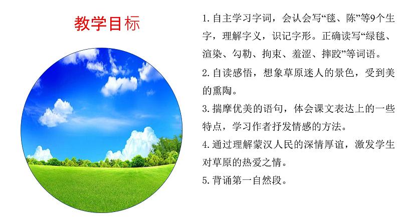部编版（五四学制）六年级上第一单元《1草原》课件第4页