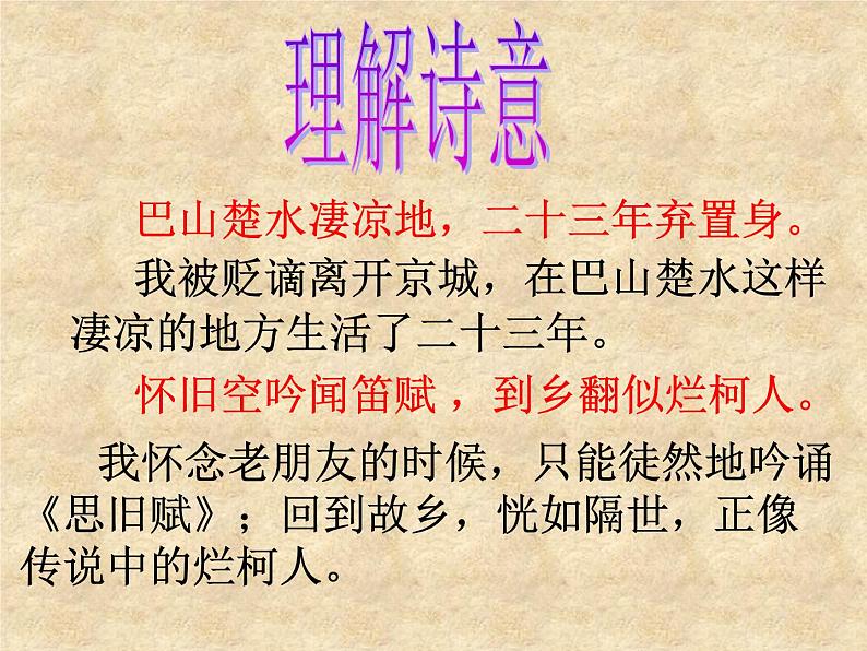 人教部编版九年级上册语文第14课《诗词三首——酬乐天扬州初逢席上见赠》课件 (共26张PPT)06