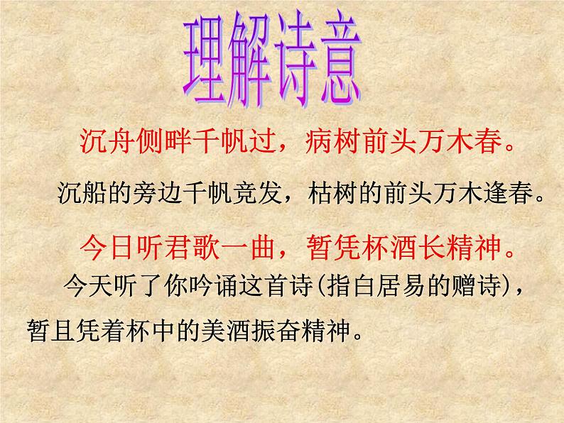 人教部编版九年级上册语文第14课《诗词三首——酬乐天扬州初逢席上见赠》课件 (共26张PPT)07