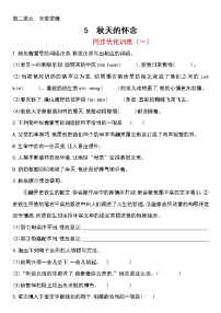 初中语文人教部编版七年级上册5 秋天的怀念精品同步训练题