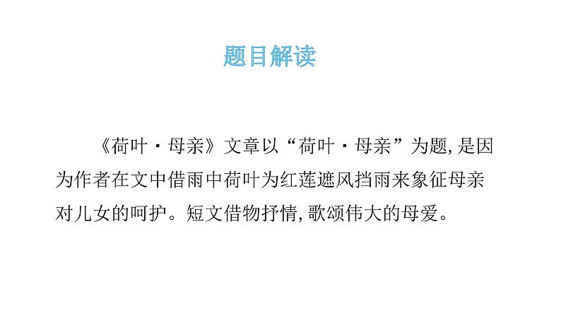7  散文诗二首 《荷叶・母亲》 课件02