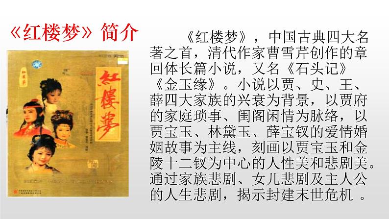人教部编版九年级语文上册24刘姥姥进大观园 课件02