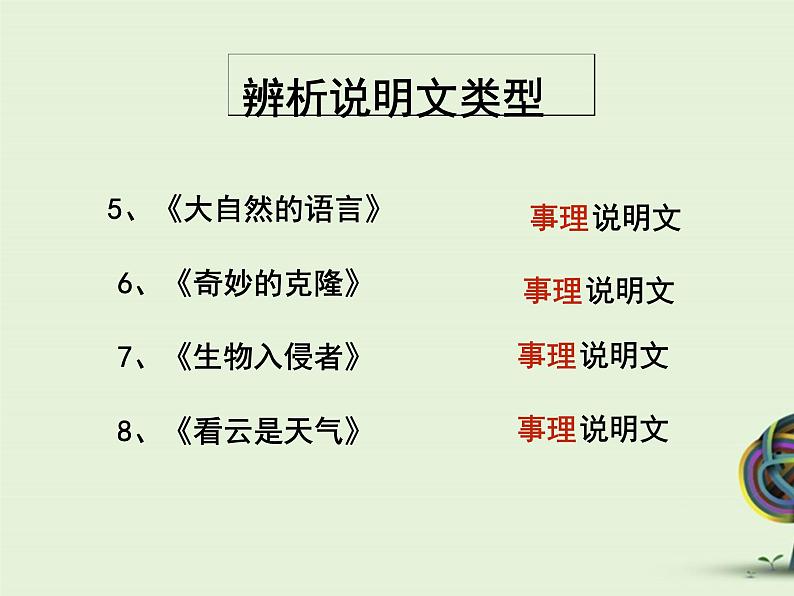 中考资料·说明文复习 课件08