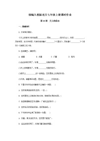 初中语文人教部编版七年级上册20 天上的街市优秀练习