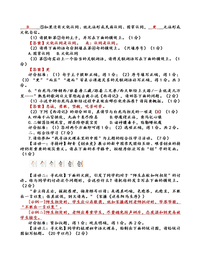 2020年陕西省中考语文真卷（含答案）02