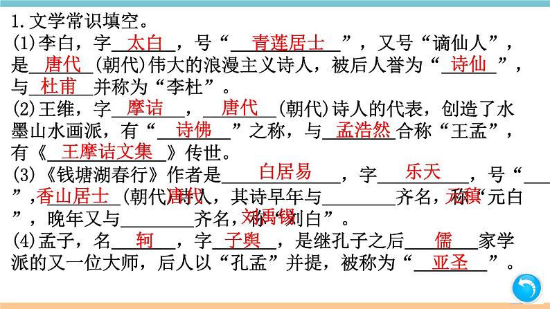 部编版八年级上册期末复习课件 专题5 文学、文化常识（含答案）02