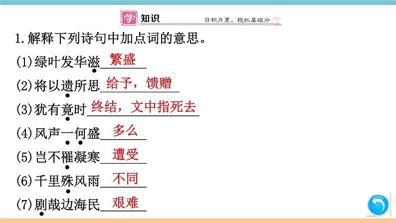 第三单元：课外古诗词诵读 习题课件（含答案）_部编八上02
