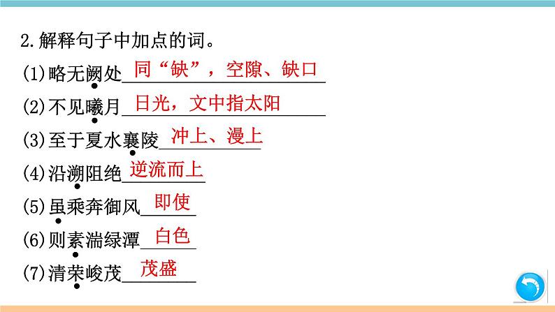 第三单元：10 三峡 习题课件（含答案）_部编八上03