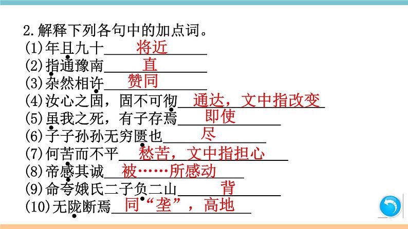 第六单元：23 愚公移山 习题课件（含答案）_部编八上03
