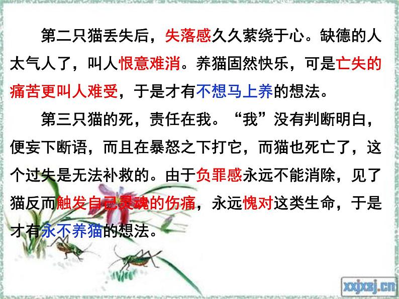 人教版七年级上册语文第五单元02 《猫》第二课时随堂精品课件07