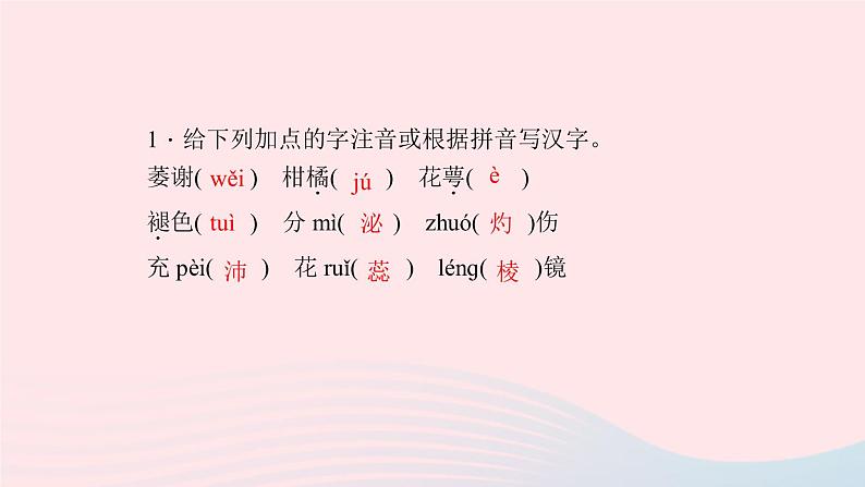 八年级语文上册第四单元14花儿为什么这样红习题课件语文版03