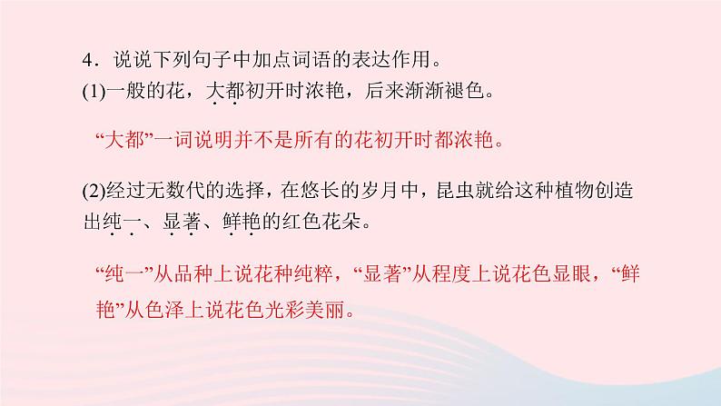 八年级语文上册第四单元14花儿为什么这样红习题课件语文版06