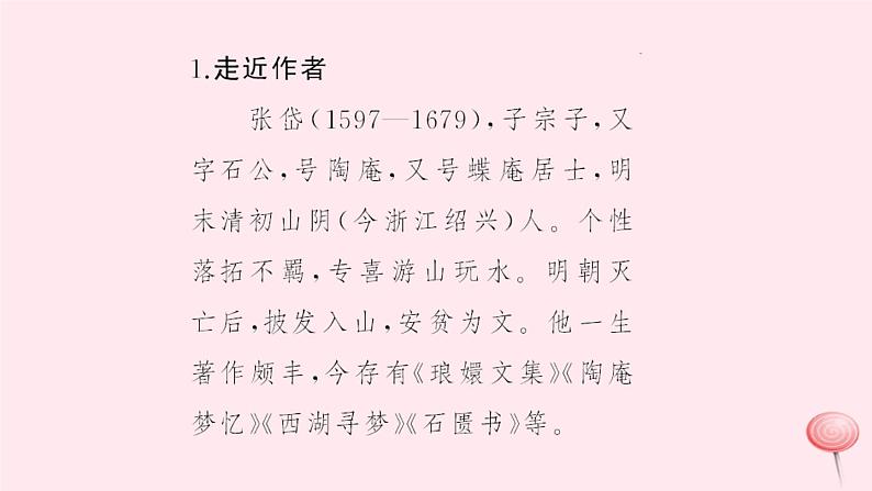 八年级语文上册第五单元20湖心亭看雪习题课件语文版03