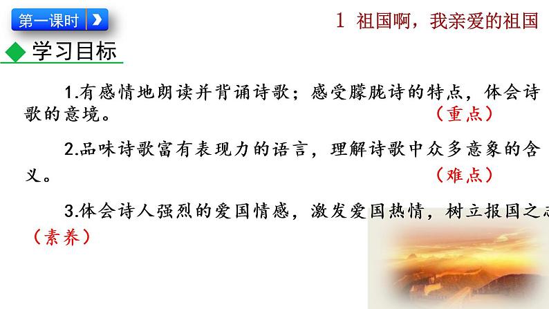 部编版九年级下册：1《祖国啊，我亲爱的祖国》PPT课件+音频素材03