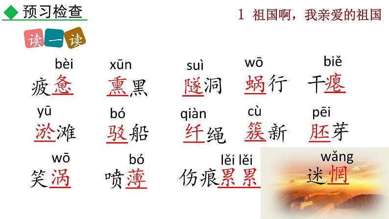 部编版九年级下册：1《祖国啊，我亲爱的祖国》PPT课件+音频素材07