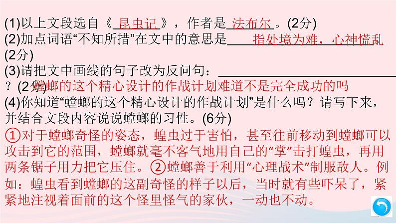 （安徽专版）八年级语文上册第六单元检测卷课件新人教版08