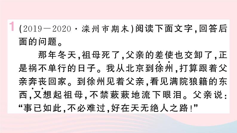 （河北专版）八年级语文上册第四单元14背影课件新人教版02